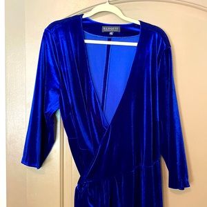 Eloquii blue velvet wrap dress size 18